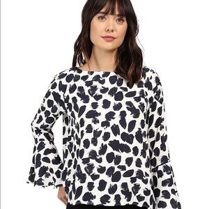 Karen Kane boatneck flare sleeve blouse